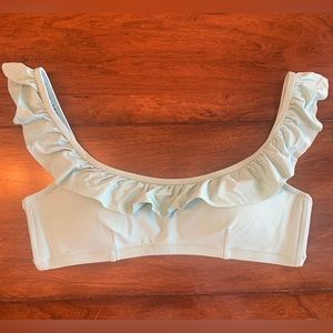 J. Crew ruffled bikini top. Absolutely gorgeous color and material.